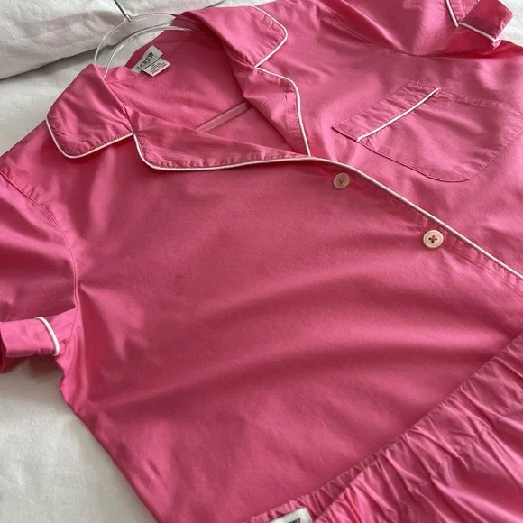 J.CREW Women's Pajama Shorts & Top Set Pink 100% Cotton Sz Medium - Picture 10 of 11